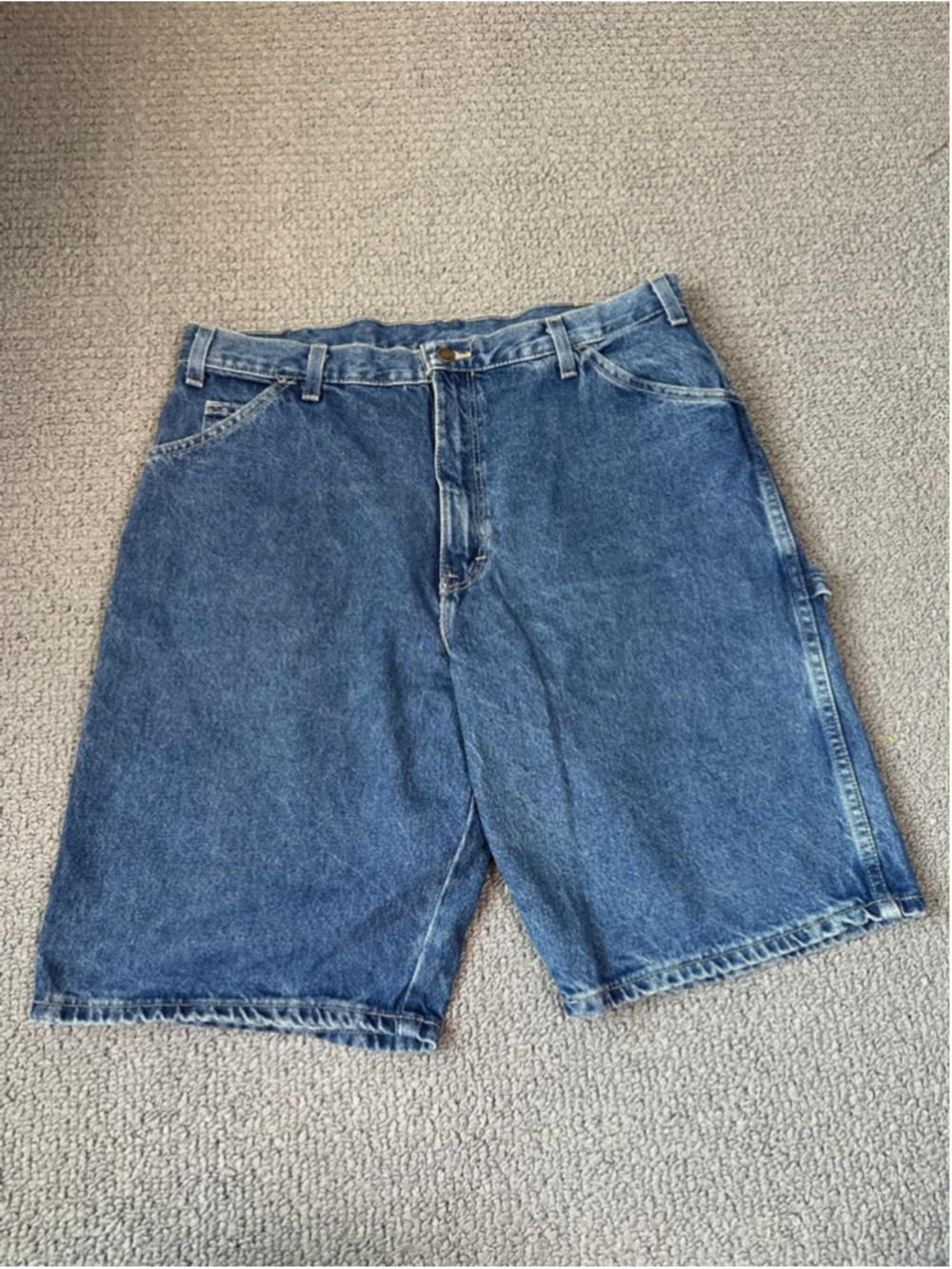Dickies Relaxed Fit Carpenter Denim Shorts Men’s Size 36 Blue Workwear Y2K
